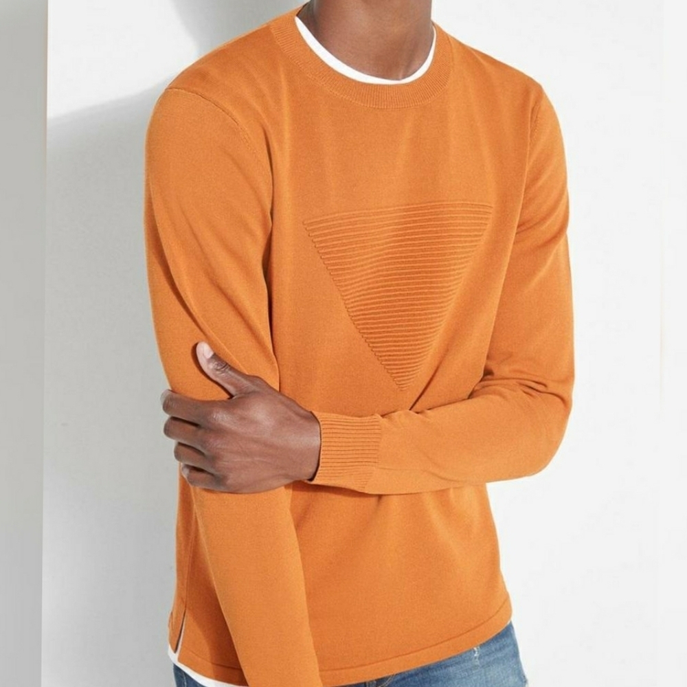 New GUESS Men's Ski Logo Ottoman Sweater